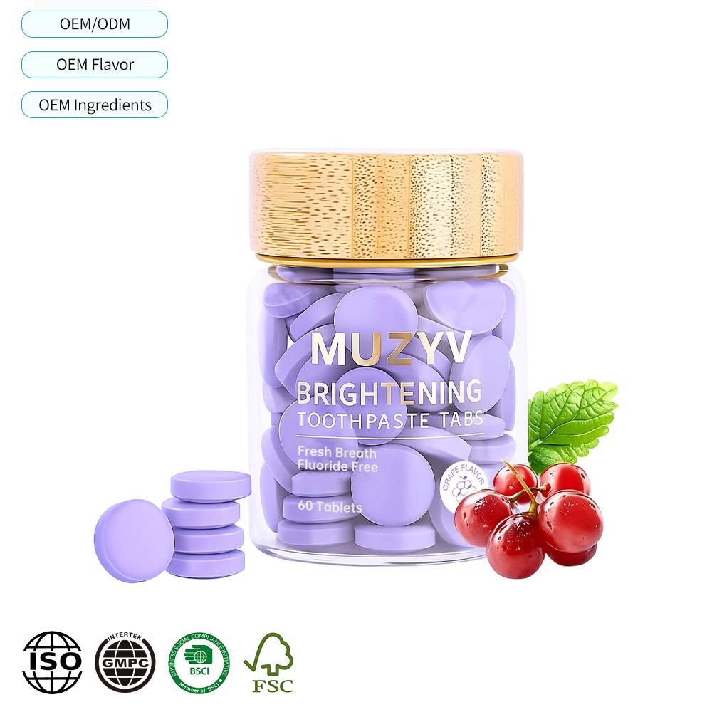 Probiotic Grape Mint Toothpaste Tablets with Hydroxyapatite