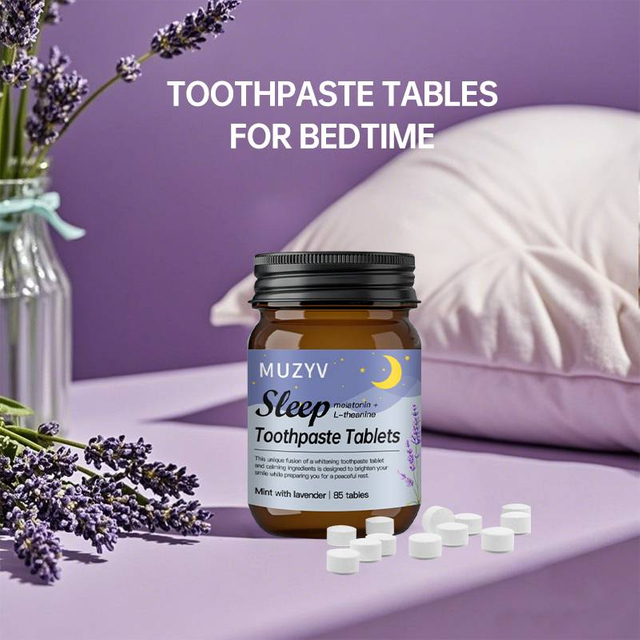 Lavender Sleep Toothpaste Tablets Nighttime Oral Care with Hydroxyapatite & Calming Botanicals