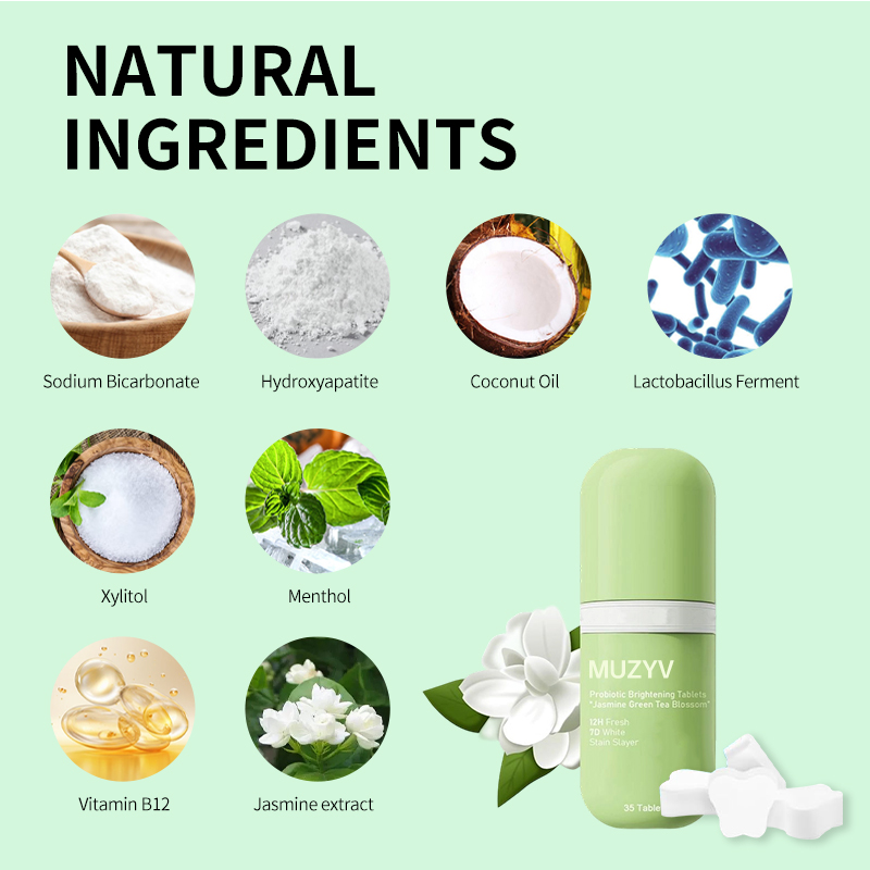 Jasmine Green Tea Toothpaste Tablets with Probiotics