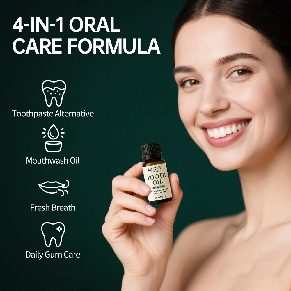 4-in-1 Natural Tooth Oil for Fresh Breath & Daily Oral Care
