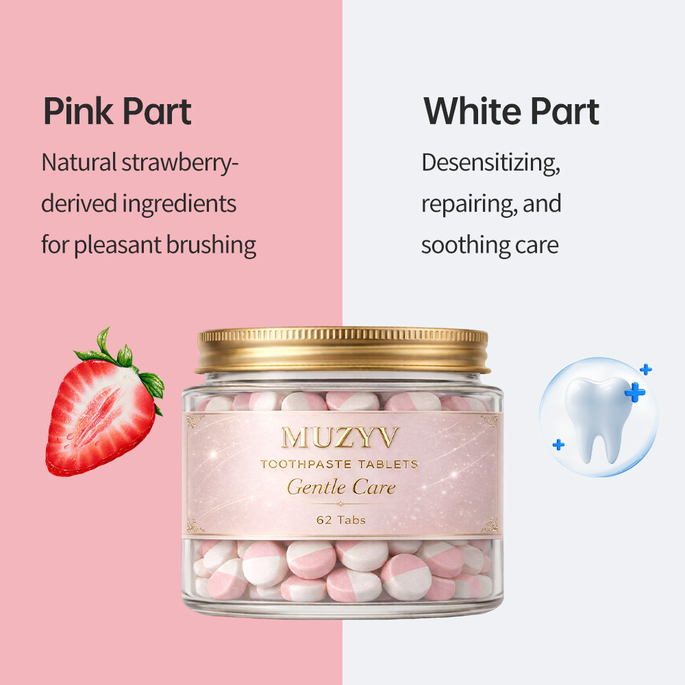 Pink & White Color-Dual Toothpaste Tablets Sensitive Repair