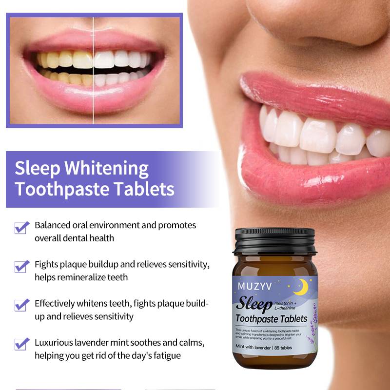 Lavender Sleep Toothpaste Tablets Nighttime Oral Care with Hydroxyapatite & Calming Botanicals