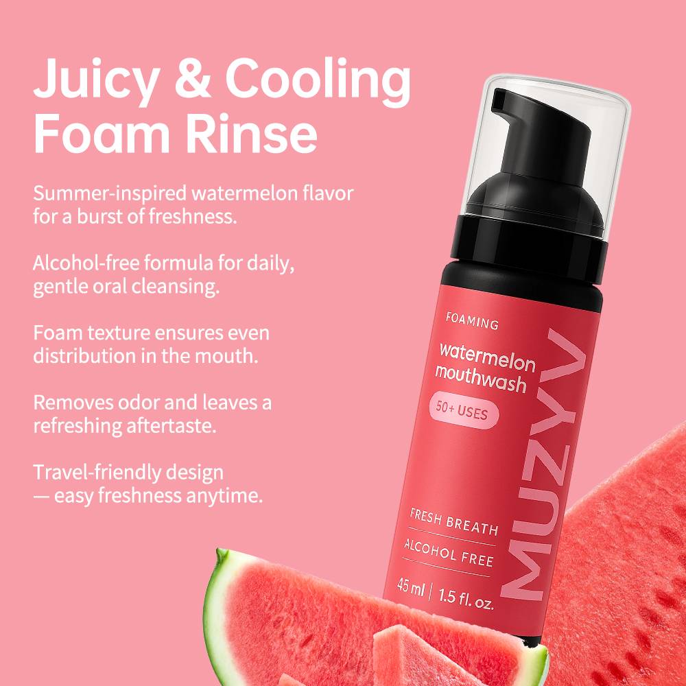 Watermelon Mousse Mouthwash – Refreshing Alcohol-Free Foaming Rinse