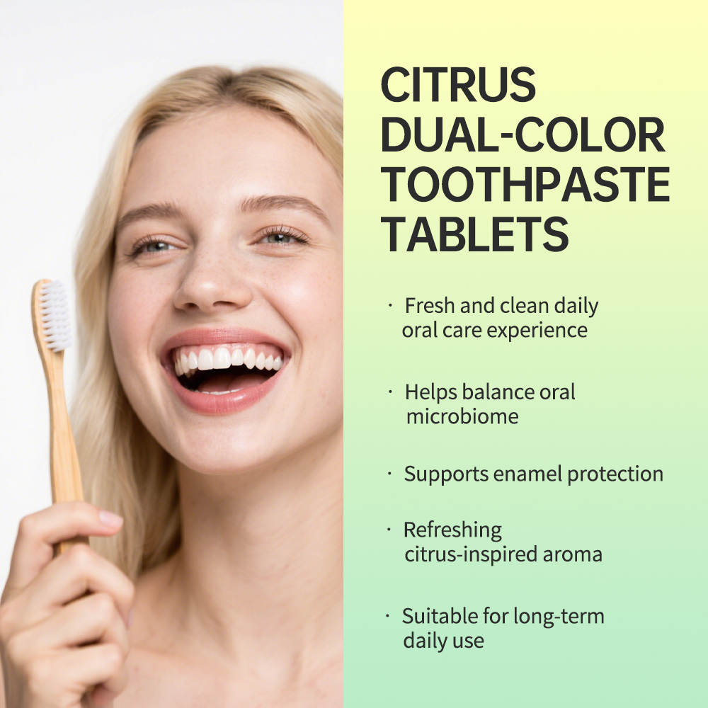 Citrus Dual-Color Toothpaste Tablets – Daily Freshness & Oral Balance Care