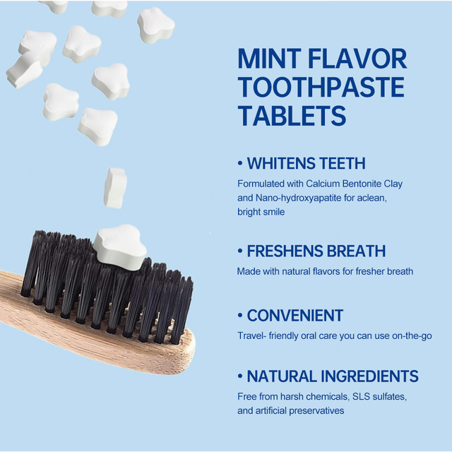 12-Tab Travel Pack · 5% Hydroxyapatite Toothpaste Tablets