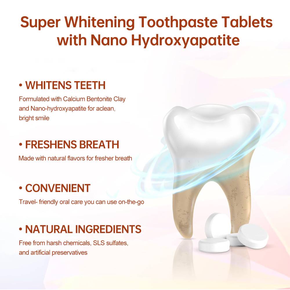 Cinnamon Whitening Toothpaste Tablets Enamel Care with Hydroxyapatite & Botanical Cinnamon