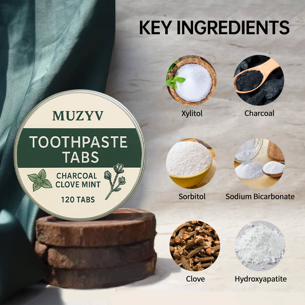 Activated Charcoal Clove Mint Toothpaste Tablets