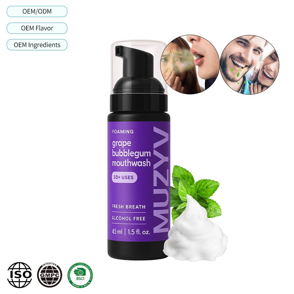 Grape Bubblegum Mousse Mouthwash – Fun Foaming Rinse for Fresh Breath