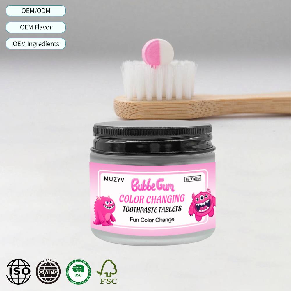 Custom Pink Color Changing Toothpaste Tablets