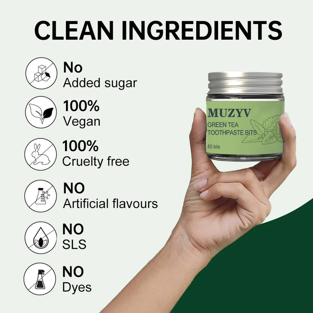 Green Tea Toothpaste Tablets with Hydroxyapatite