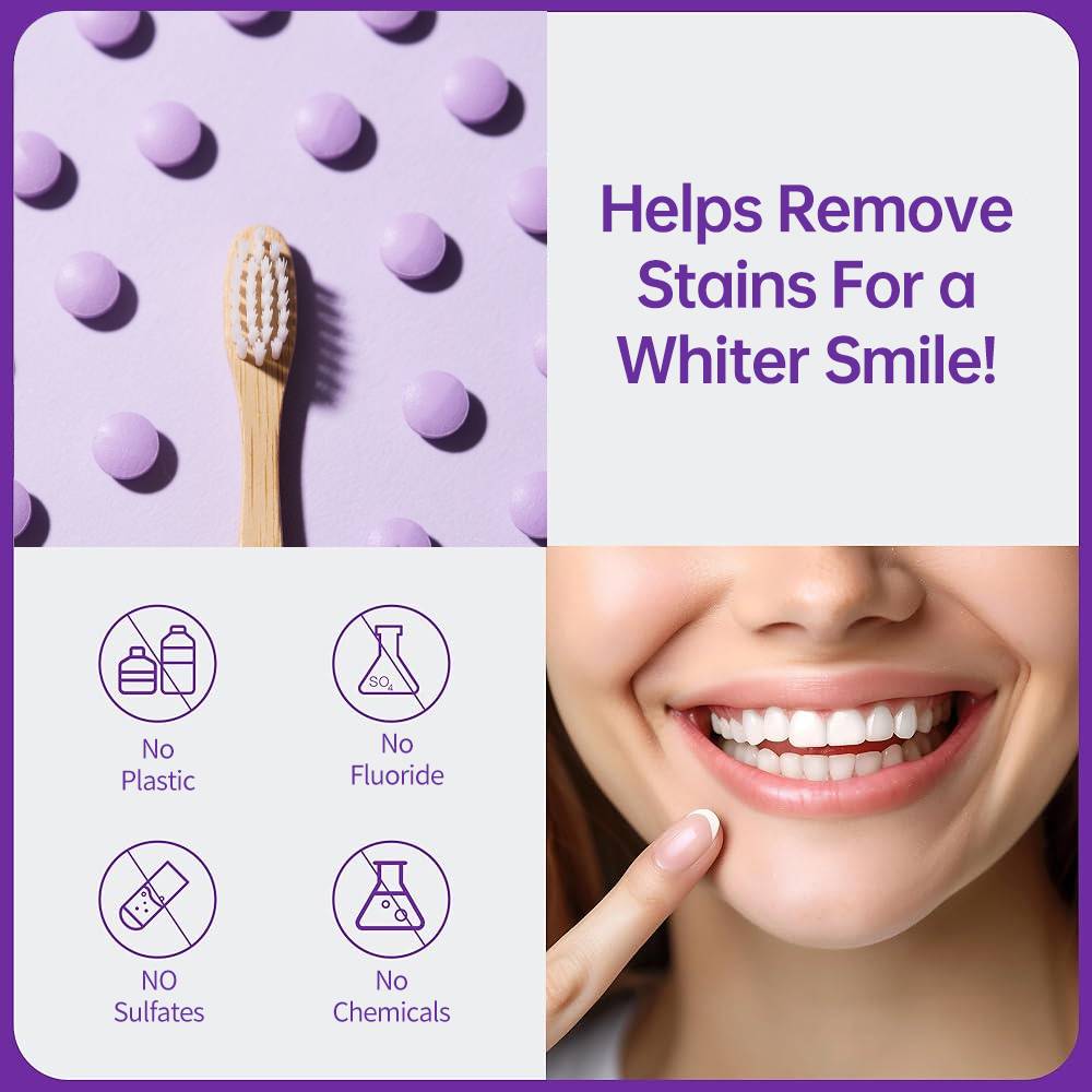 Probiotic Grape Mint Toothpaste Tablets with Hydroxyapatite