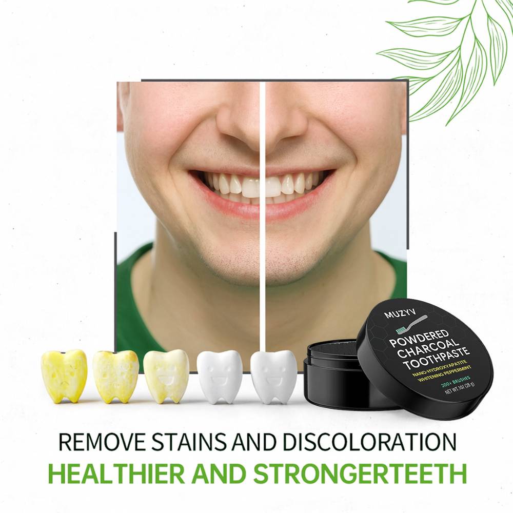 Activated Charcoal Tooth Powder with Nano-Hydroxyapatite