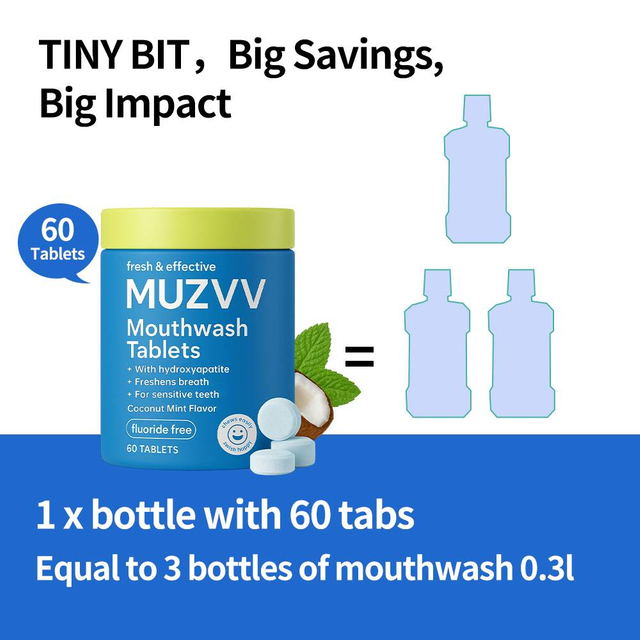 Coconut Mint Travel Mouthwash Tablets Fresh Breath