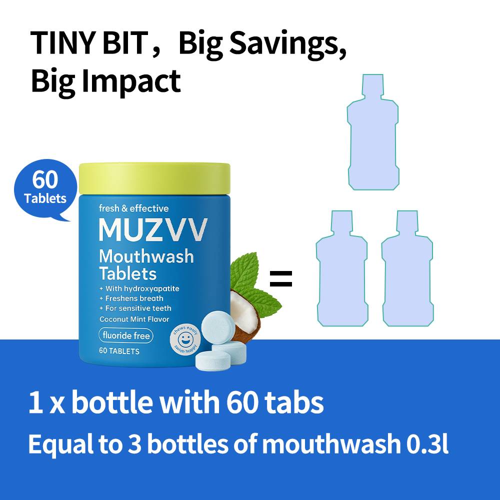 Coconut Mint Travel Mouthwash Tablets Fresh Breath