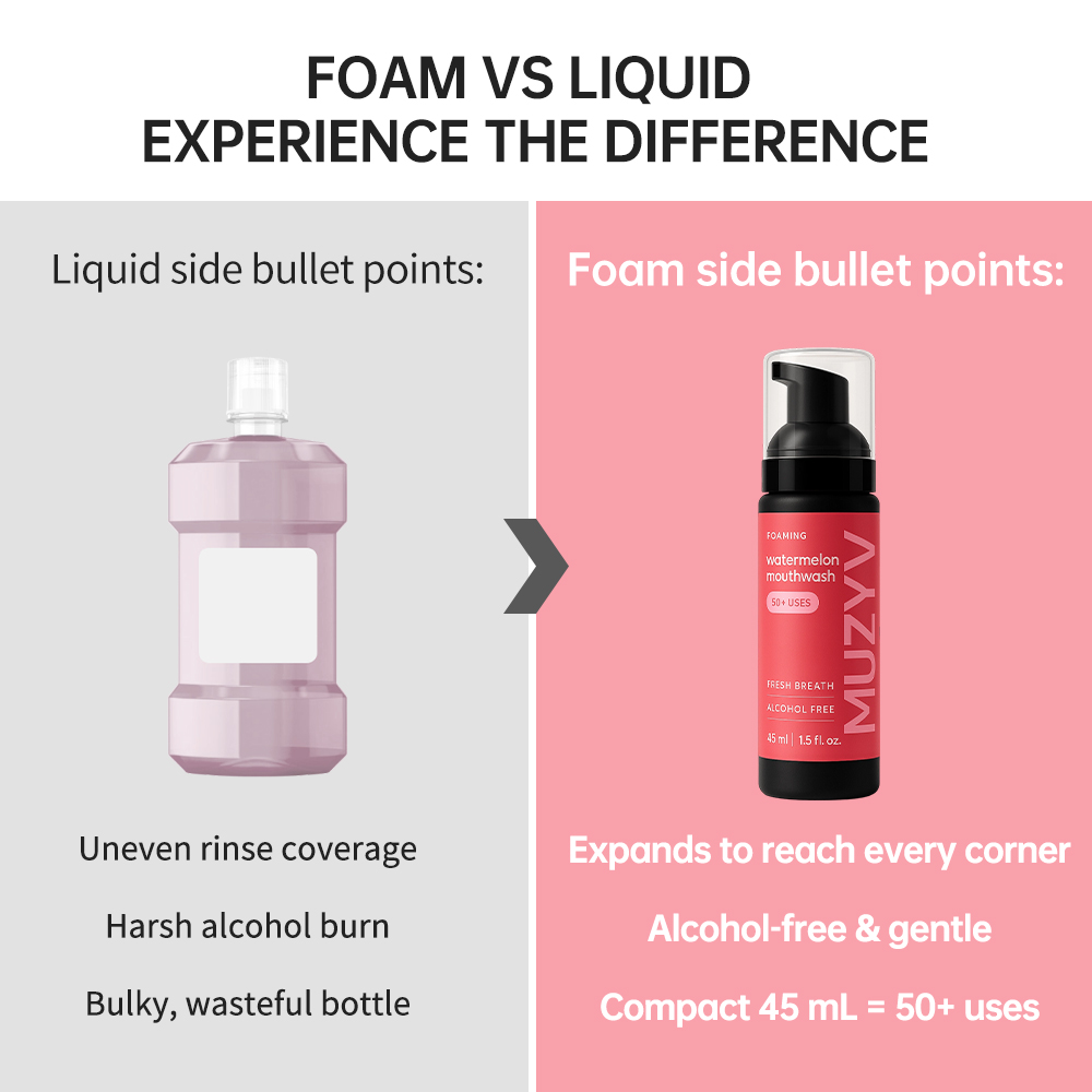 Watermelon Mousse Mouthwash – Refreshing Alcohol-Free Foaming Rinse