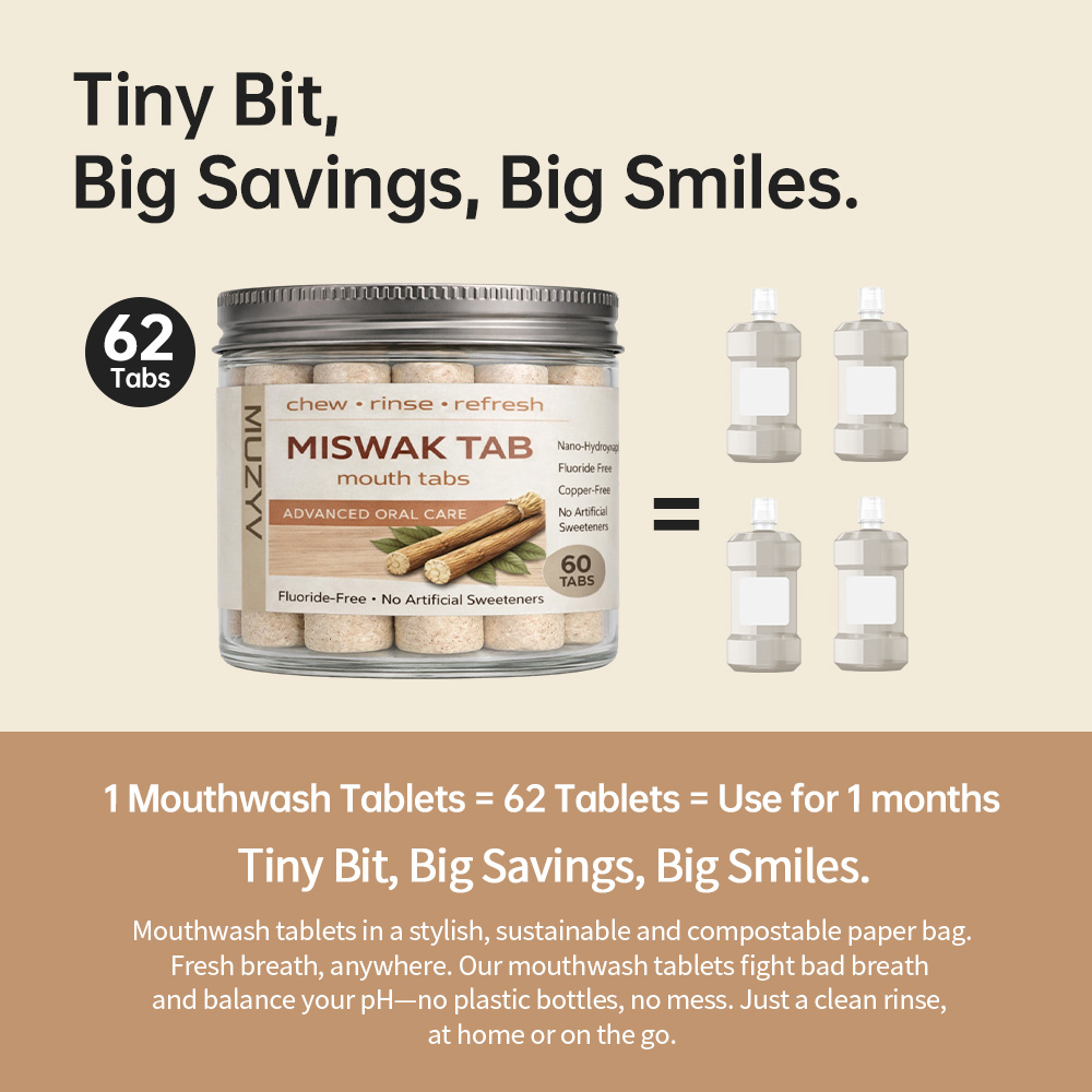 Miswak Mouthwash Tablets Traditional Herbal Oral Rinse Tablets