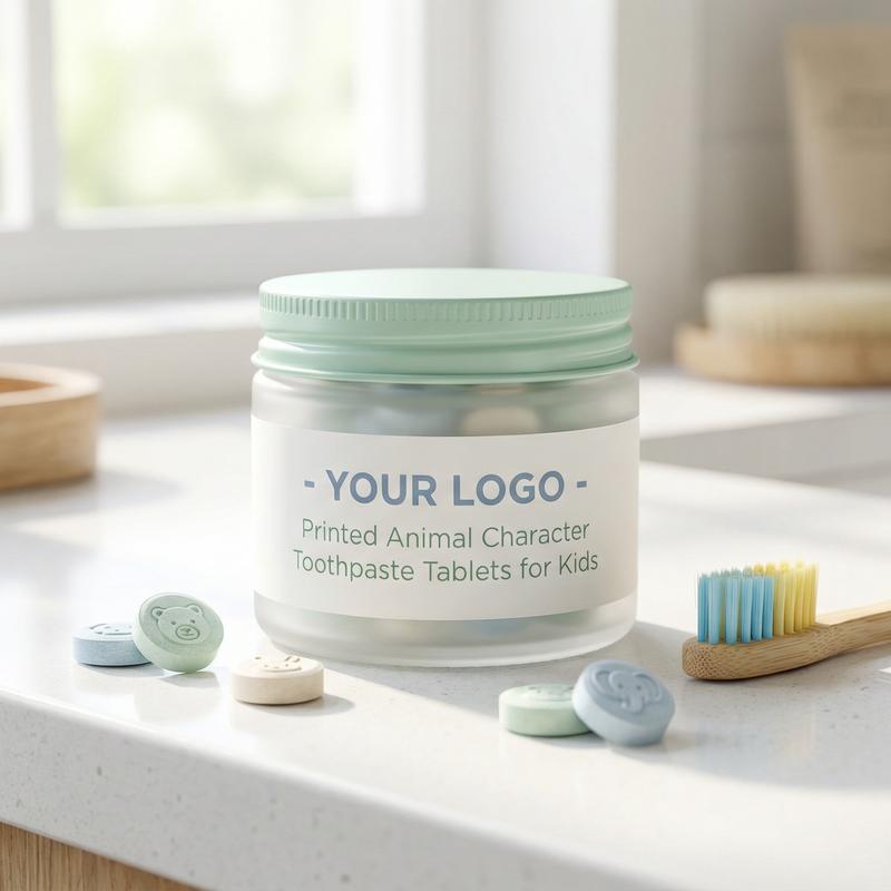 Hydroxyapatite Printed Animal Character Toothpaste Tablets for Kids