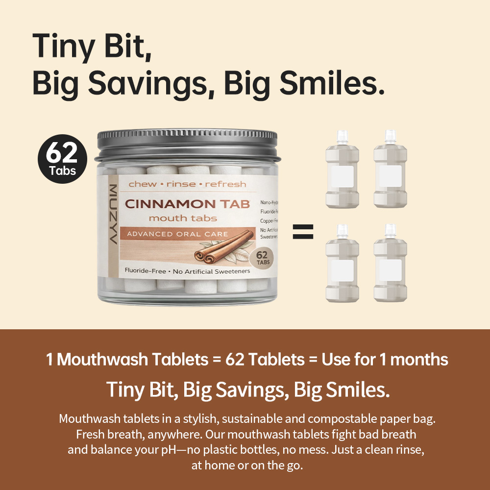 Cinnamon Mouthwash Tablets Warm Herbal Chewable Oral Rinse