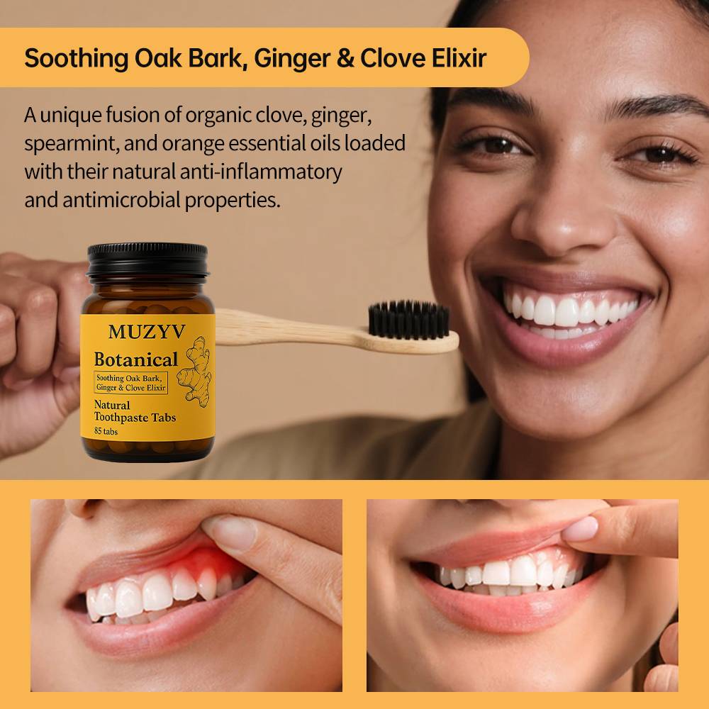 Ginger & Herbal Enamel Care Toothpaste Tablets With Hydroxyapatite, Oak Bark & Clove Oil