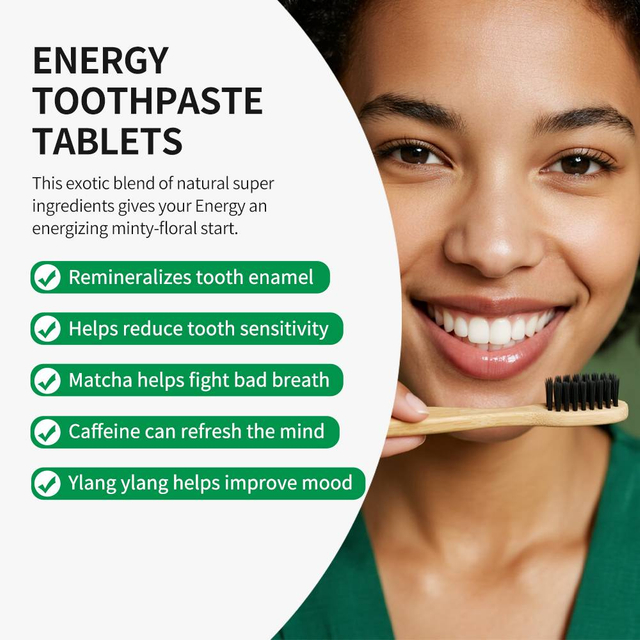 Matcha & Ylang Ylang Toothpaste Tablets Enamel Care with Hydroxyapatite & Botanical Actives