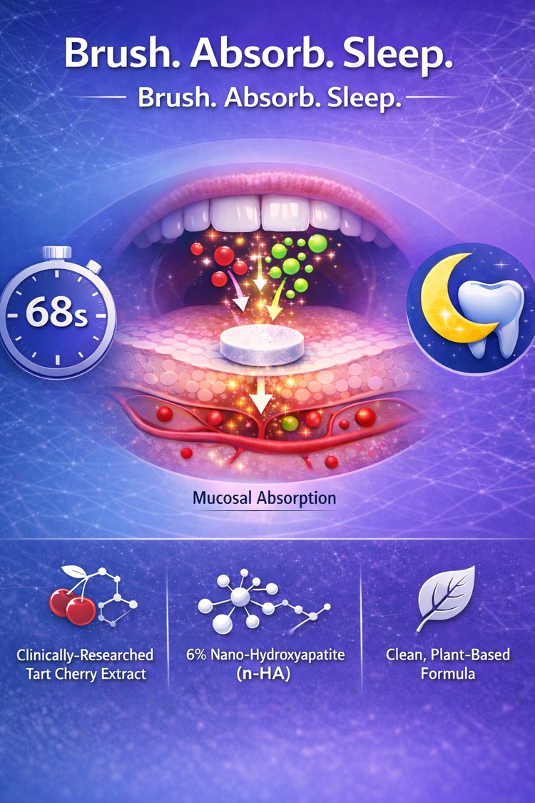 brush absorb sleep tart cherry toothpaste tablet mechanism