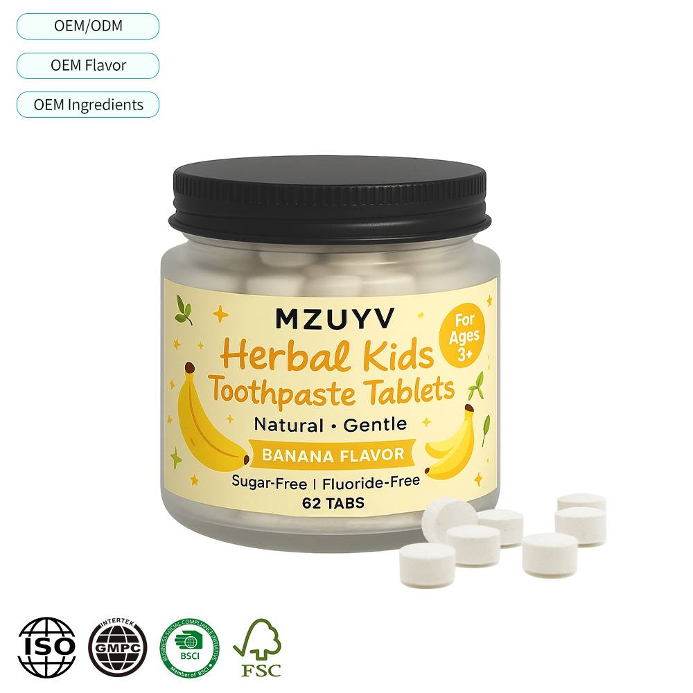 Kids Herbal Toothpaste Tablets – Orange & Banana Flavors | Gentle Oral Care for Children