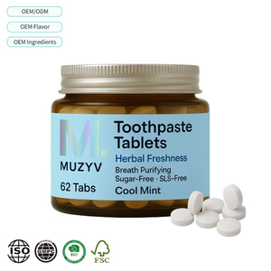 Herbal Fresh Breath Toothpaste Tablets for Daily Oral Care | Plant-Based Solid Toothpaste