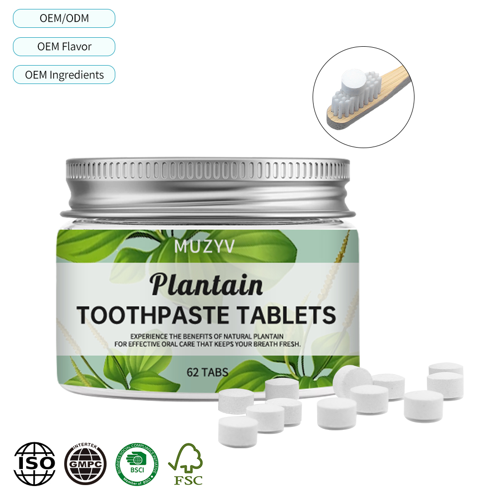 Plantain Toothpaste Tablets Herbal Gentle Clean Waterless Oral Care OEM ODM