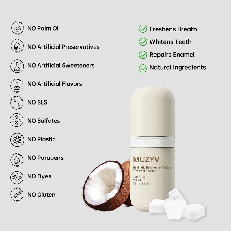 Probiotic Coconut Toothpaste Tablets with Hydroxyapatite