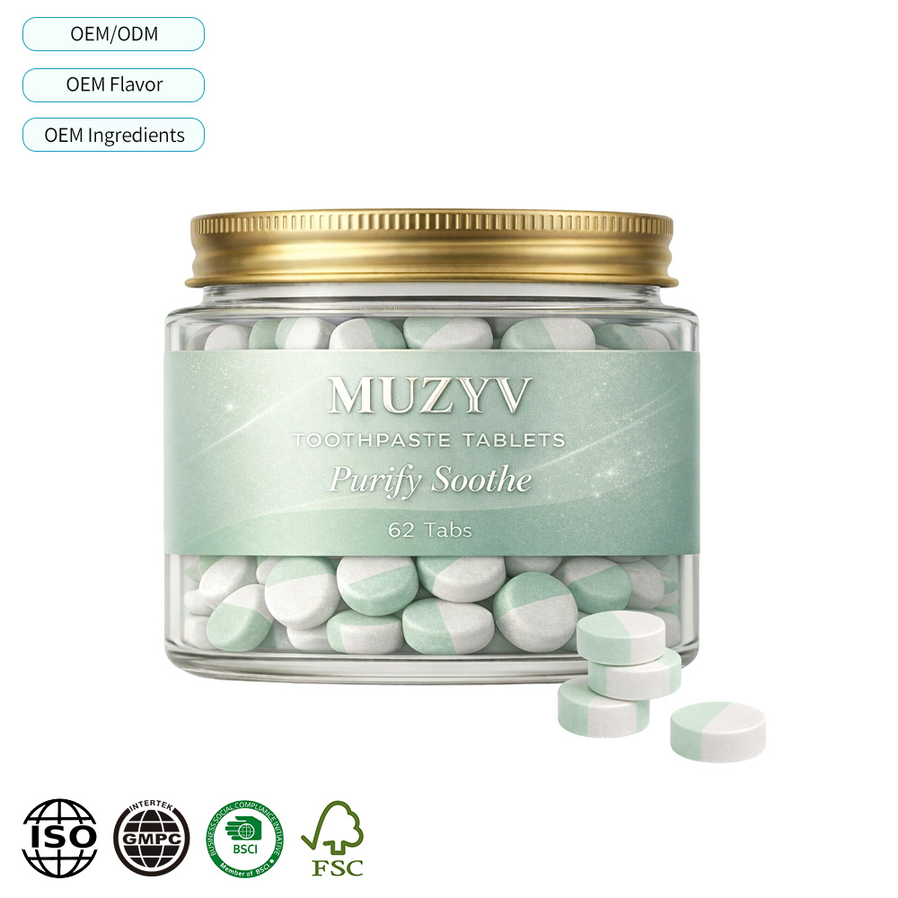 Green & White Color-Dual Toothpaste Tablets Purifying & Gum Soothing Care