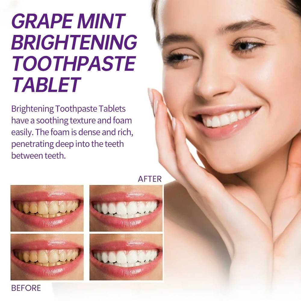 Probiotic Grape Mint Toothpaste Tablets with Hydroxyapatite