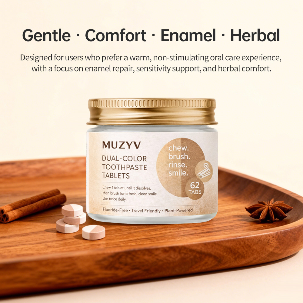 Cinnamon Dual-Color Toothpaste Tablets – Gentle Enamel Repair & Comfort Care