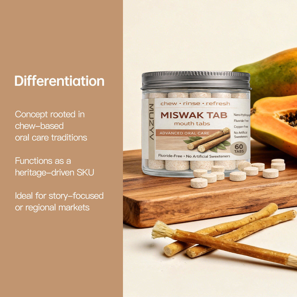 Miswak Mouthwash Tablets Traditional Herbal Oral Rinse Tablets