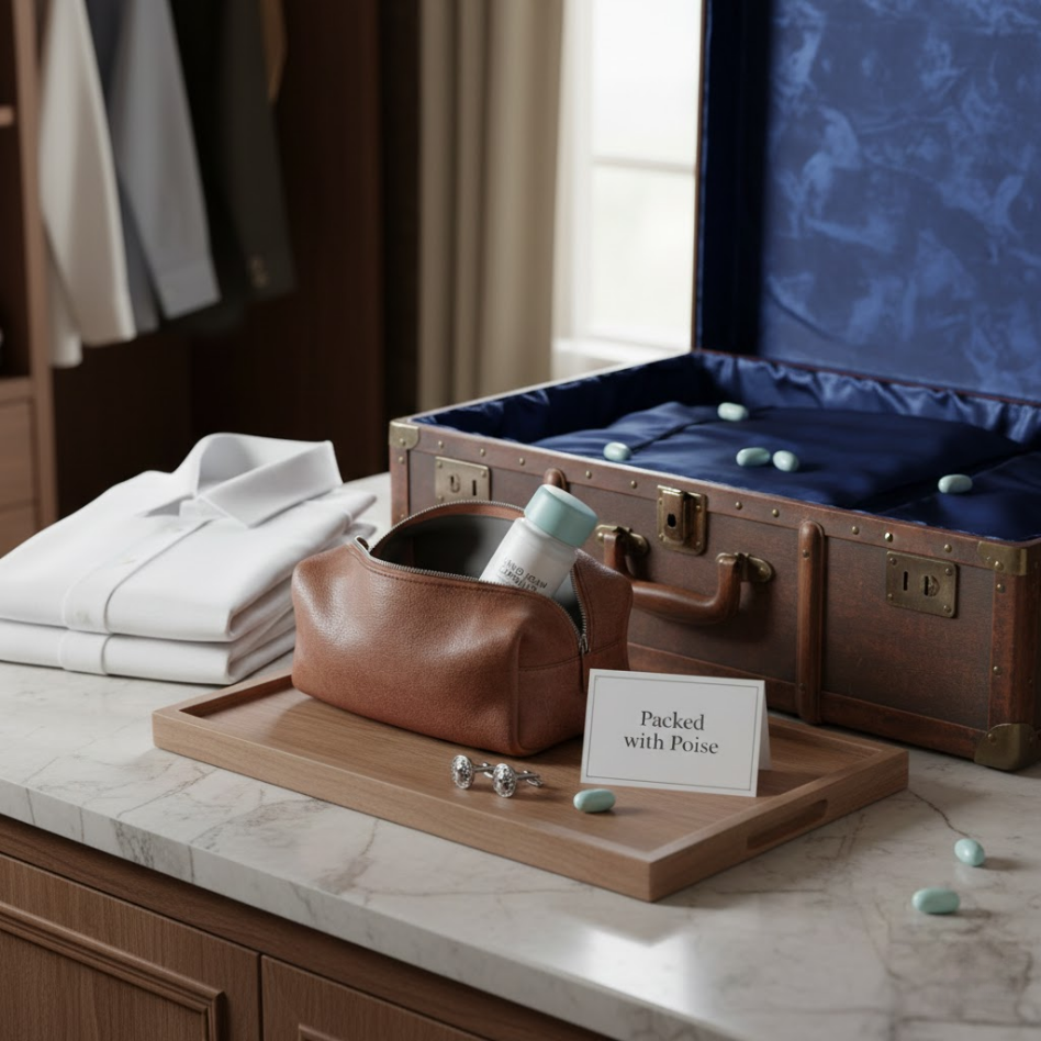 travel size oral hygiene capsules in case