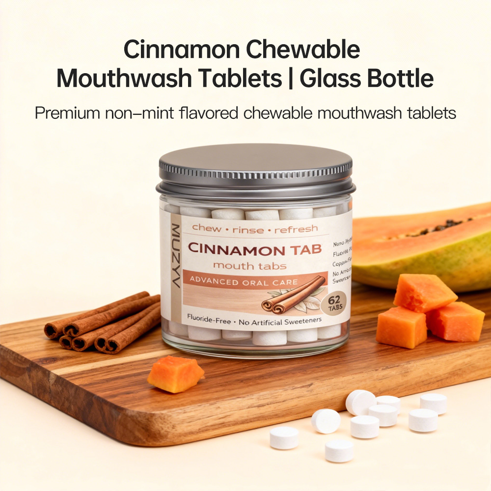 Cinnamon Mouthwash Tablets Warm Herbal Chewable Oral Rinse