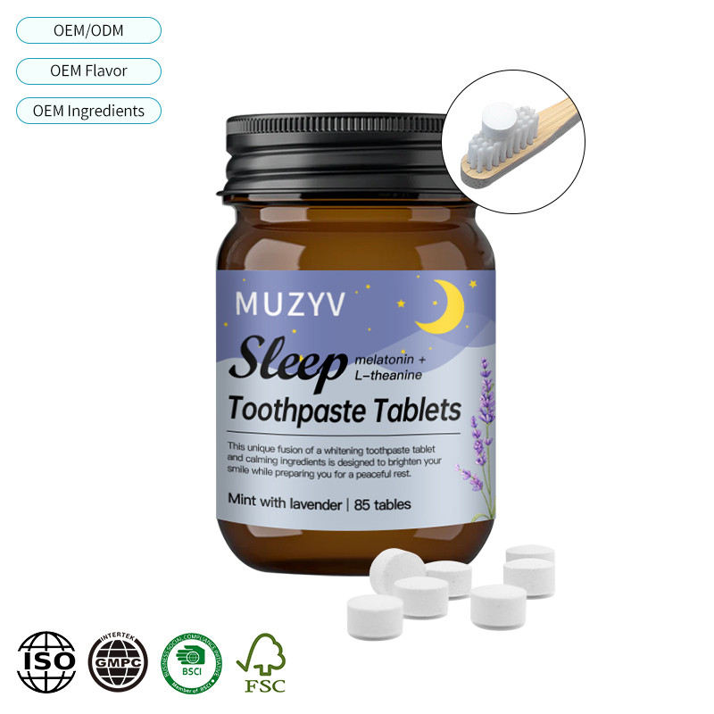 Lavender Sleep Toothpaste Tablets Nighttime Oral Care with Hydroxyapatite & Calming Botanicals