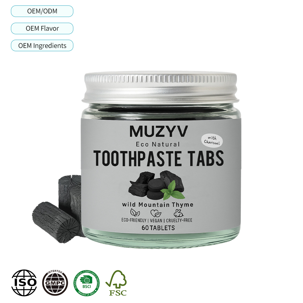 Charcoal & Thyme Toothpaste Tablets for Daily Oral Care | Herbal Solid Toothpaste
