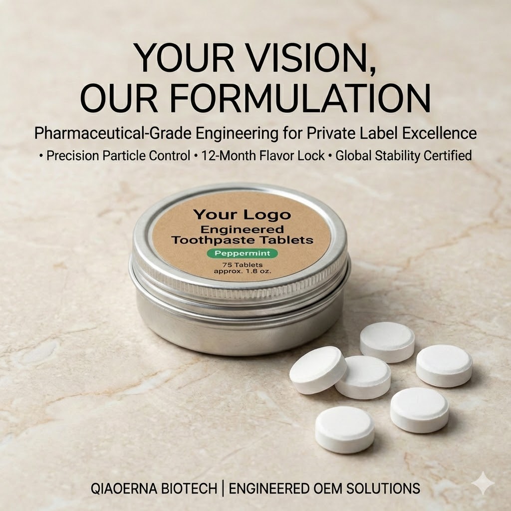 Daily-Use & Stability-Optimized Engineered Toothpaste Tablets
