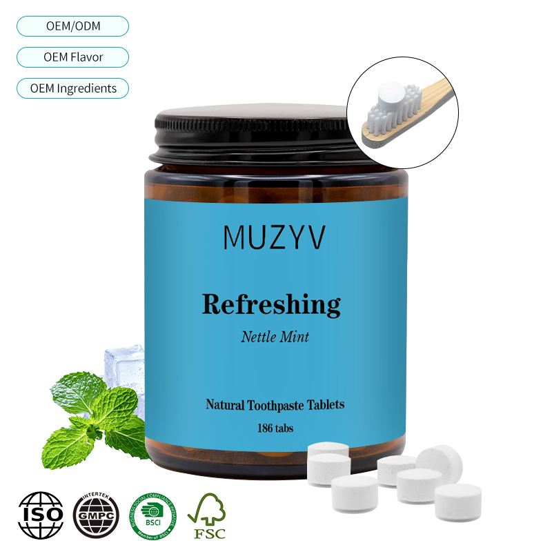 Nettle Mint Toothpaste Tablets Herbal Fresh Clean Waterless Oral Care OEM ODM