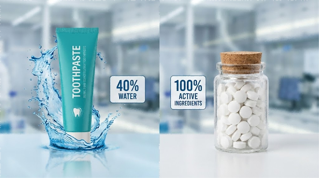 Toothpaste Tablet OEM Guide 2026: The Technology Behind Waterless Oral Care