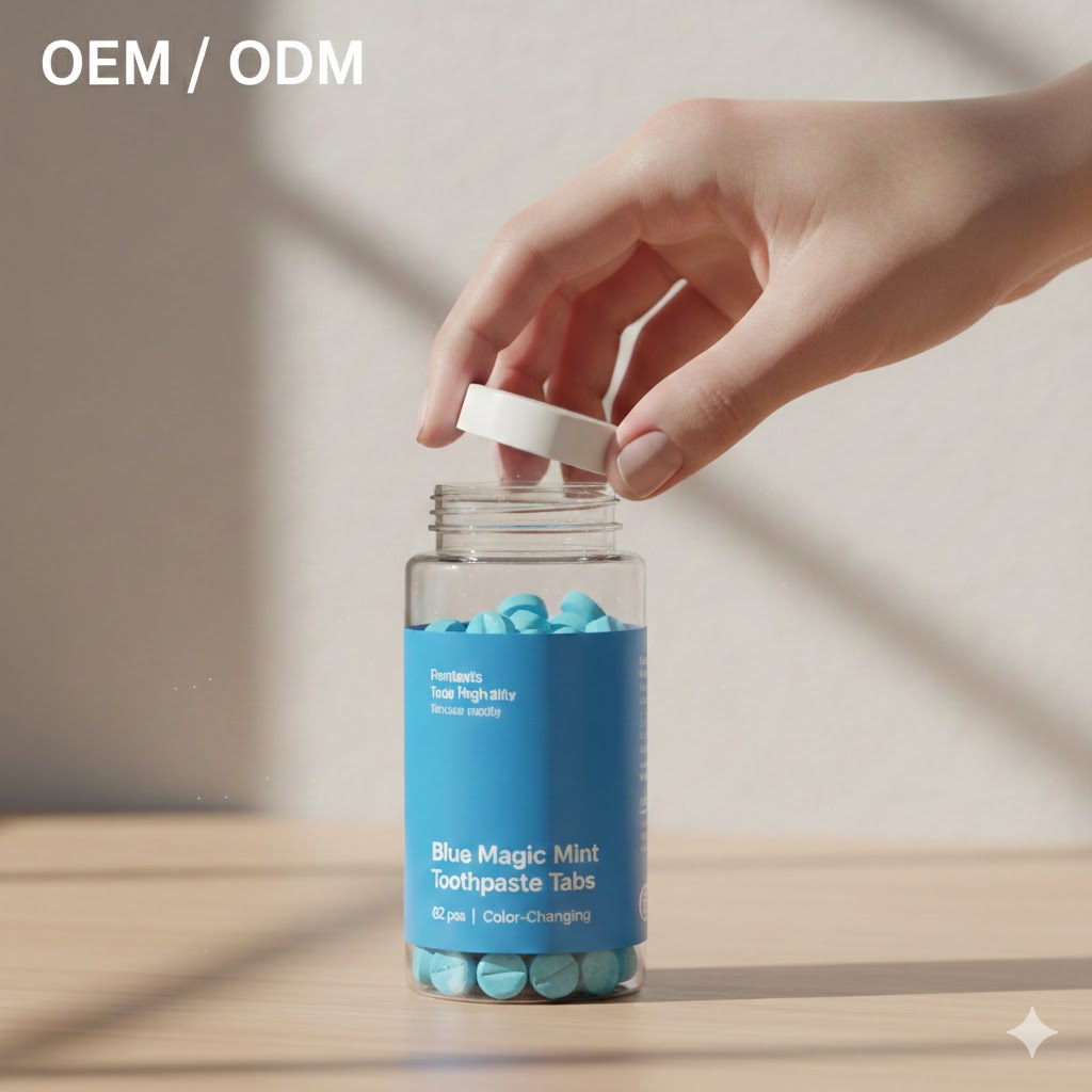 Opening new Blue Magic toothpaste bottle