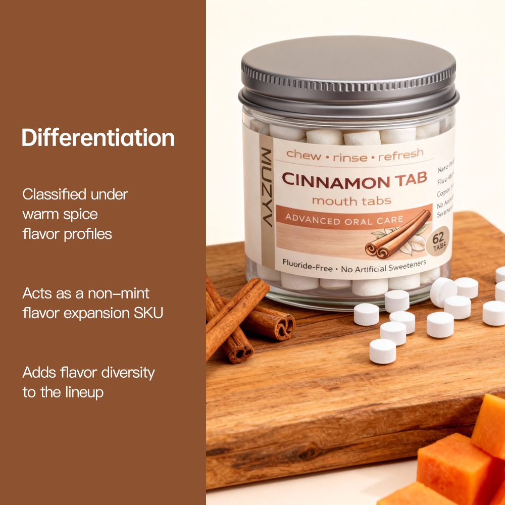 Cinnamon Mouthwash Tablets Warm Herbal Chewable Oral Rinse