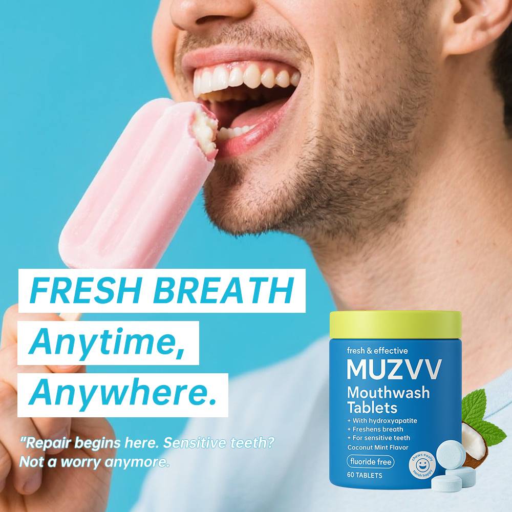 Coconut Mint Travel Mouthwash Tablets Fresh Breath