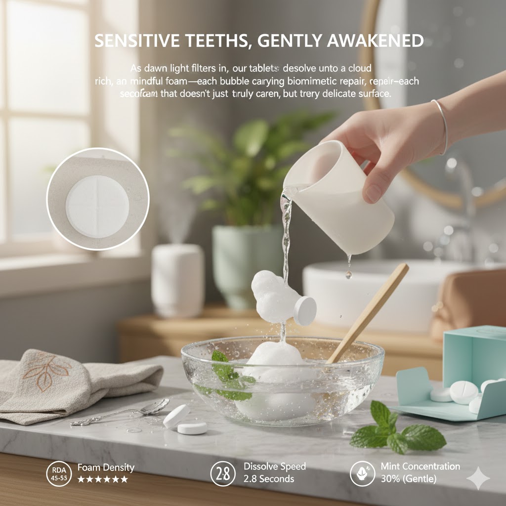 sensicare morning routine tablet dissolving in water lifestyle