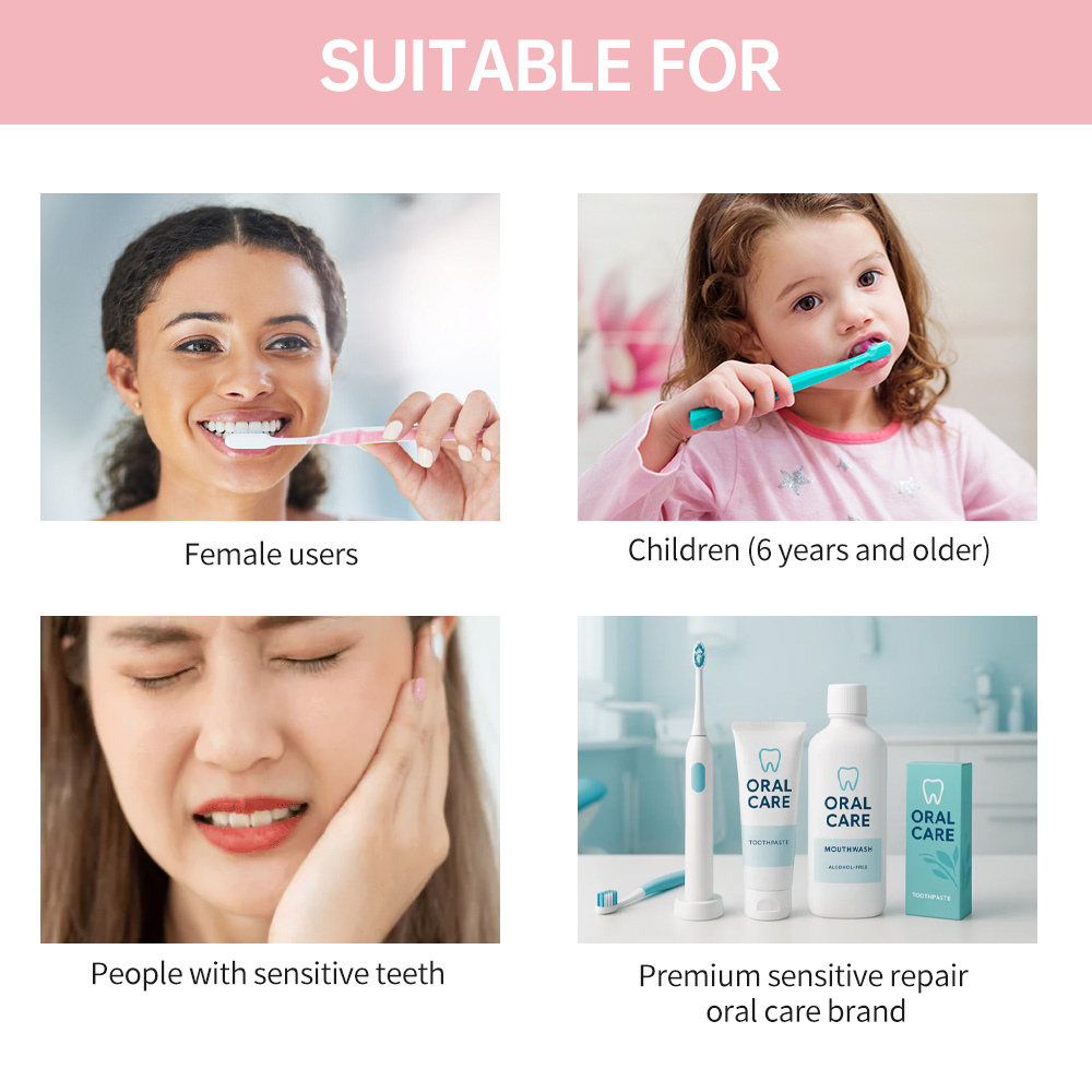 Pink & White Color-Dual Toothpaste Tablets Sensitive Repair