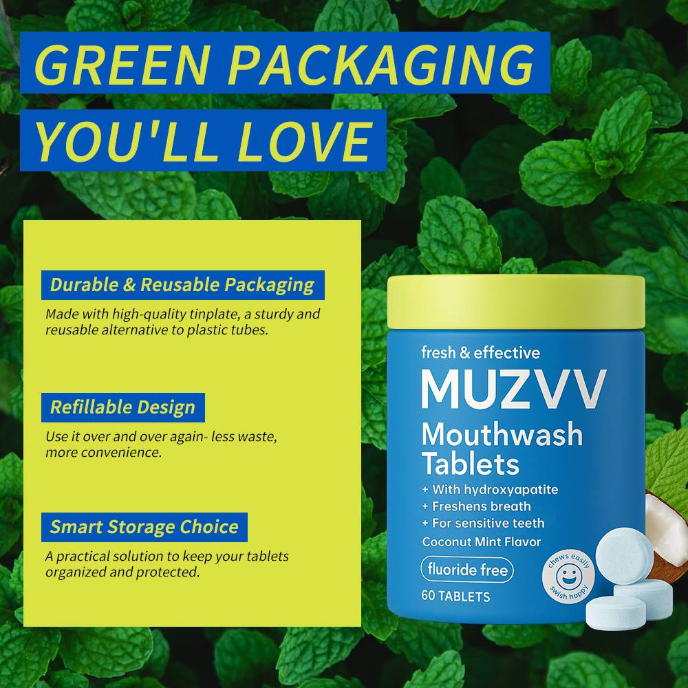 Coconut Mint Travel Mouthwash Tablets Fresh Breath