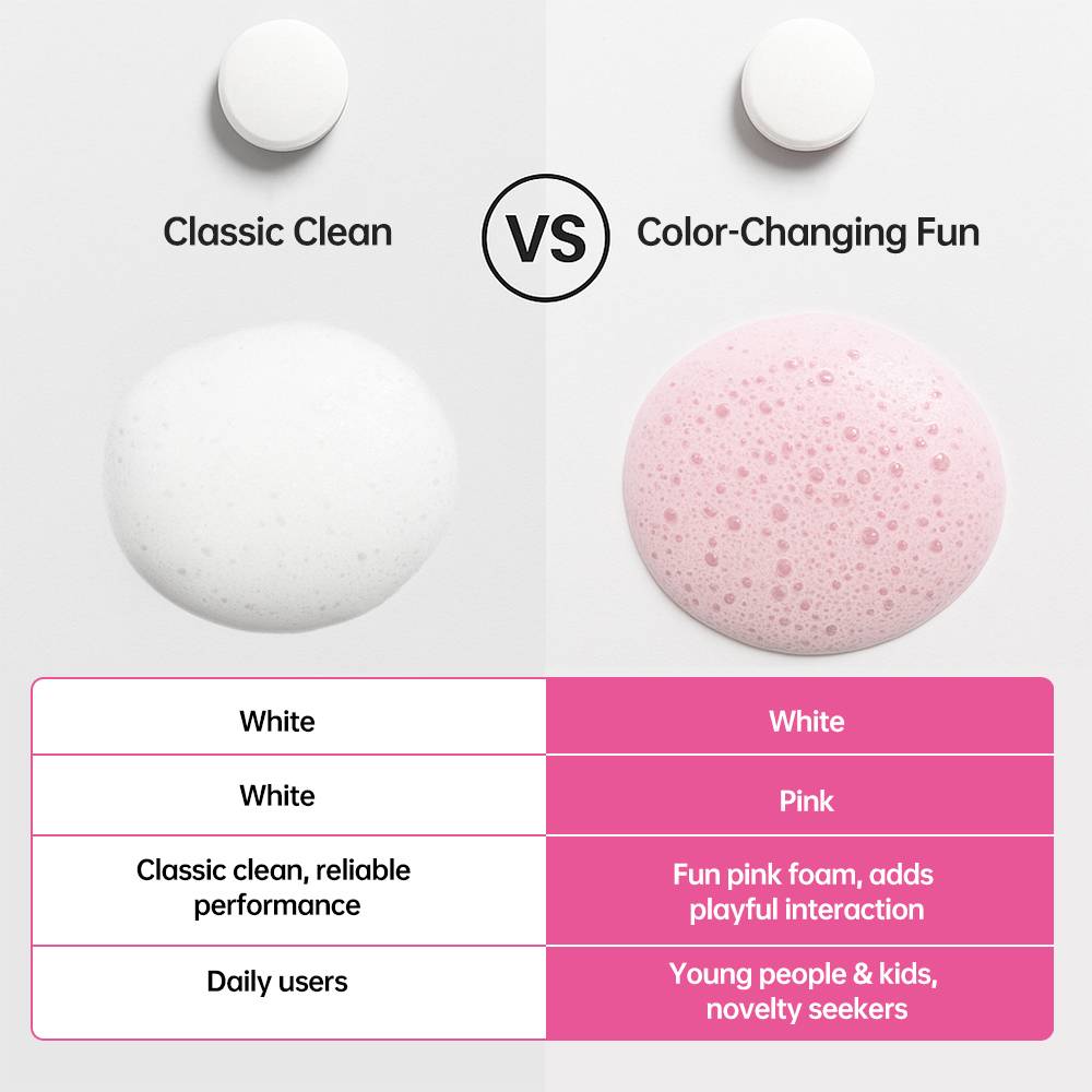 Custom Pink Color Changing Toothpaste Tablets