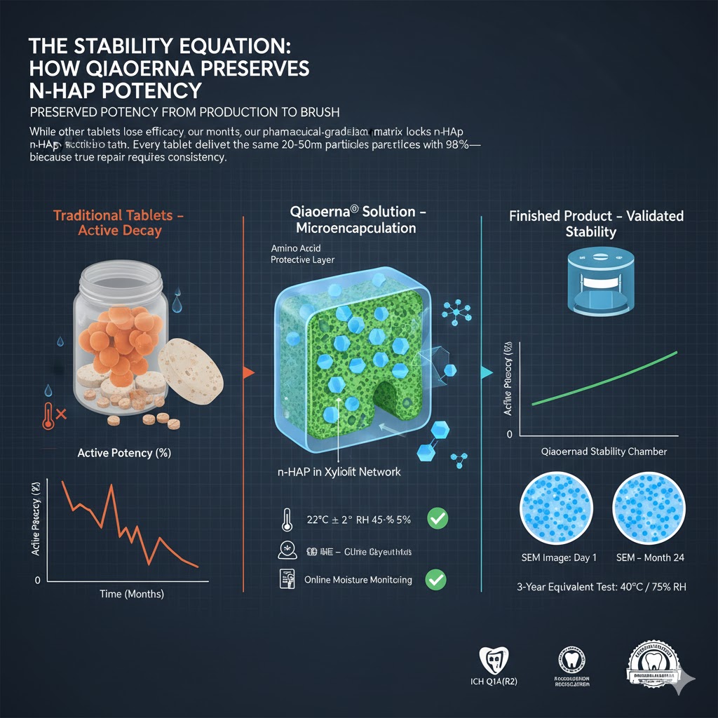 sensicare toothpaste tablet laboratory scene with cgi