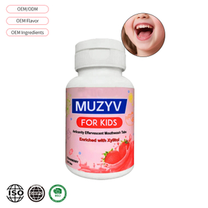 Strawberry Effervescent Mouthwash Tablets Travel-Friendly Oral Rinse for Kids
