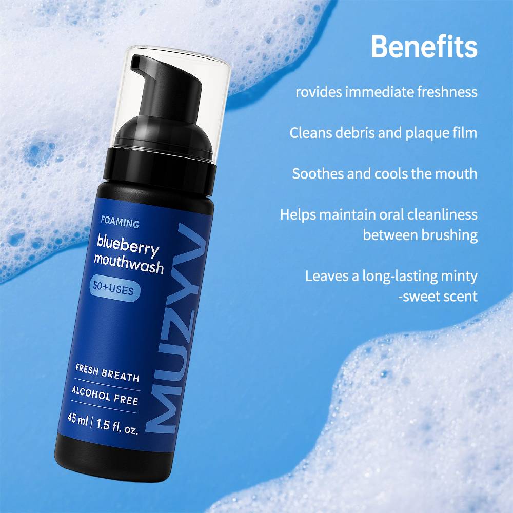Blueberry Mousse Mouthwash – Alcohol-Free Foaming Mouth Rinse